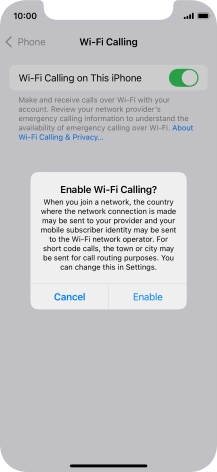 If you turn on the function, press Enable.