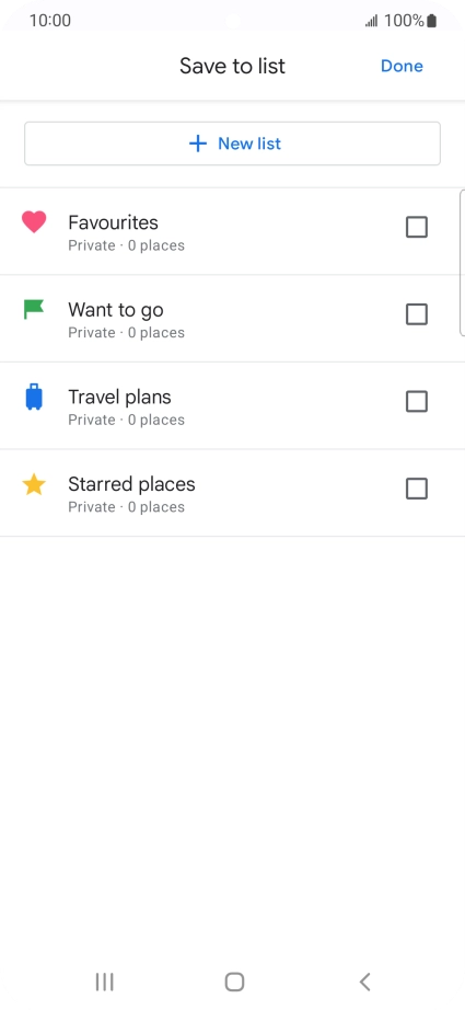 Press the required setting.