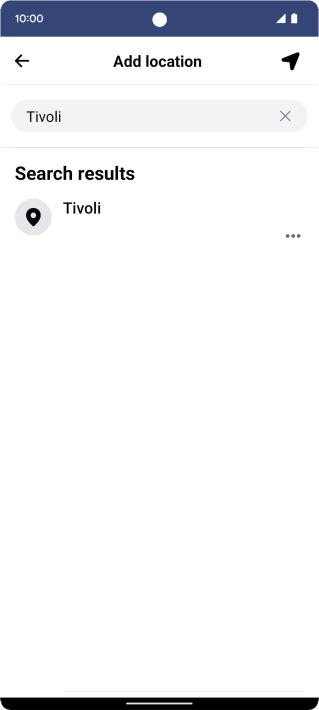 Press the required location.