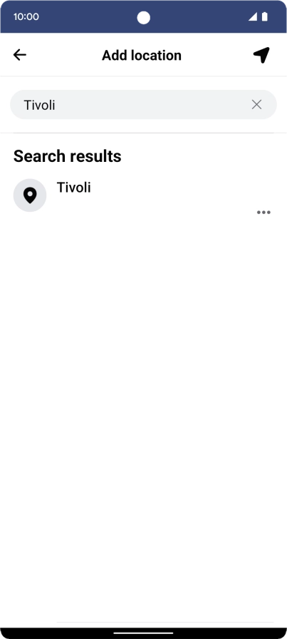 Press the required location.