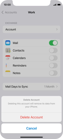 Press Delete Account.