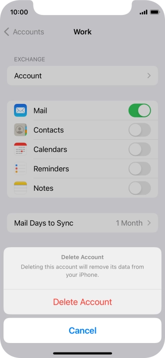 Press Delete Account.