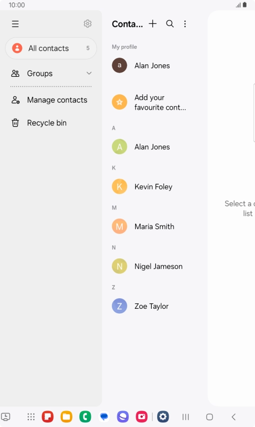 Press Manage contacts.