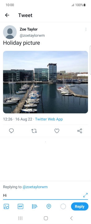 Write your reply and press Reply.