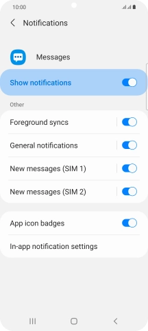Press the indicator next to 