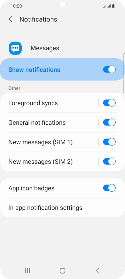 Press the indicator next to 