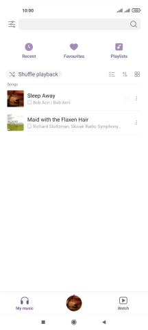 Press the required audio file.