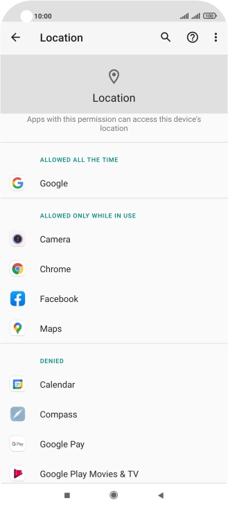 Press the required app.