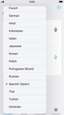 Press the required target language. Press the required target language.