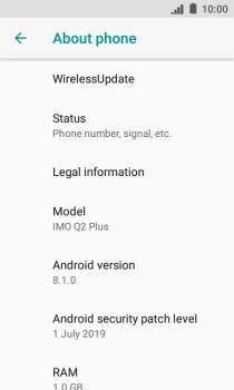 Your phone's software version is displayed below Android version. Your phone's software version is displayed below Android version.