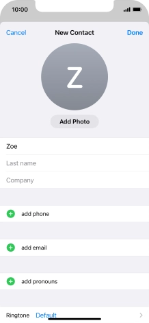 Press Last name and key in the last name.