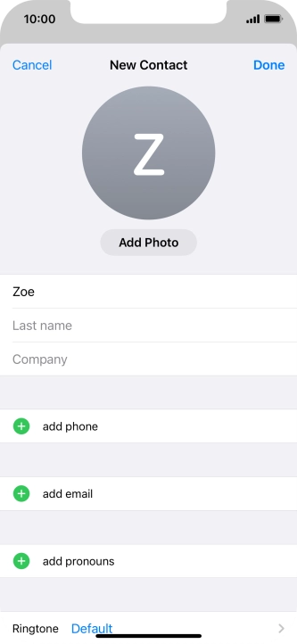 Press Last name and key in the last name.
