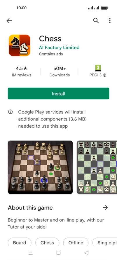 Press Install and follow the instructions on the screen to install the app.