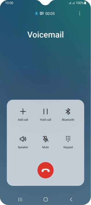 Press the end call icon.