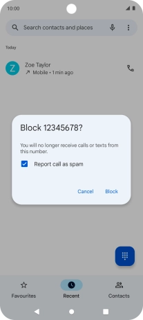 To report the number as spam, highlight the field next to 