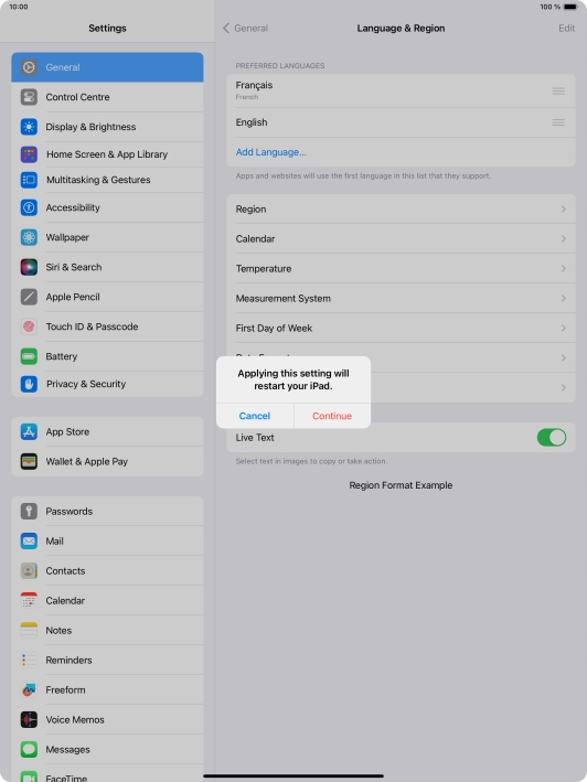 Press Continue. Press Continue.
