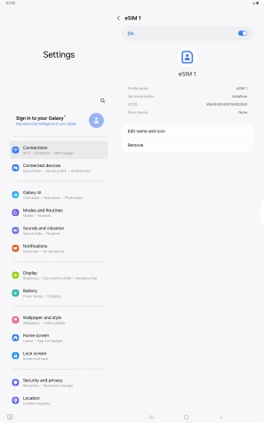 Press Remove and follow the instructions on the screen to delete your eSIM.
