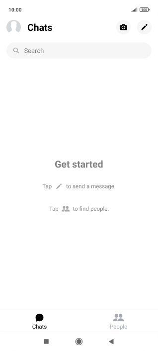 Press the new message icon. Press the new message icon.