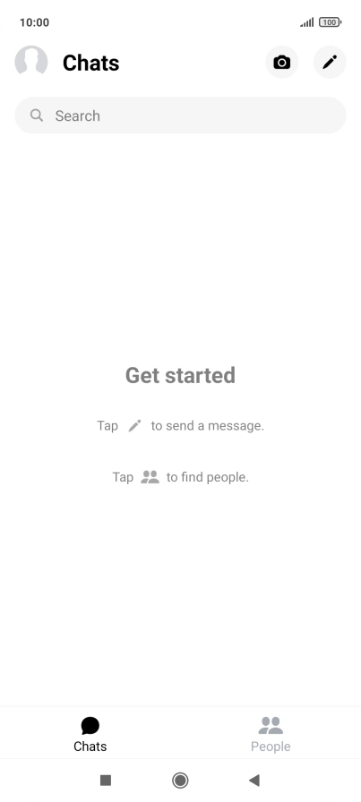 Press the new message icon. Press the new message icon.