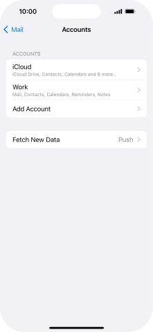 Press the name of the Exchange email account you've just set up.