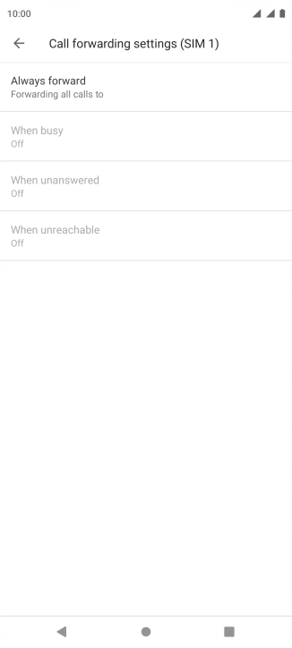Press the required divert type.