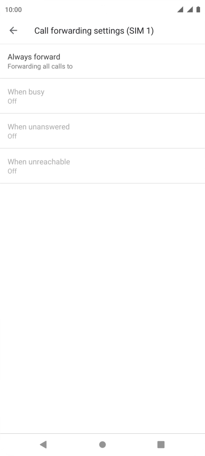 Press the required divert type.