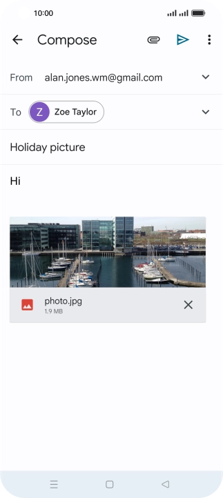 Press the send icon.
