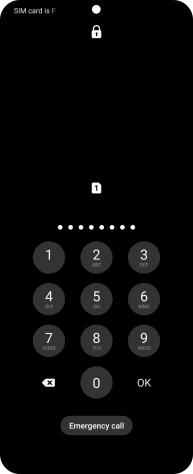 Key in the PUK and press OK.