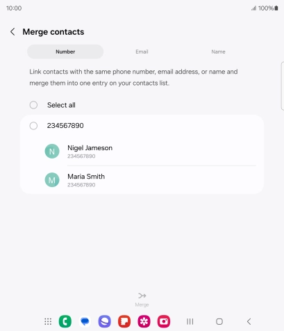 Press the field next to the required number.