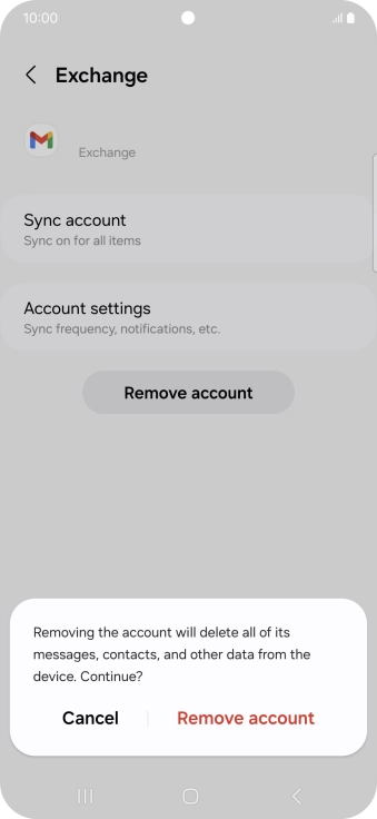 Press Remove account.