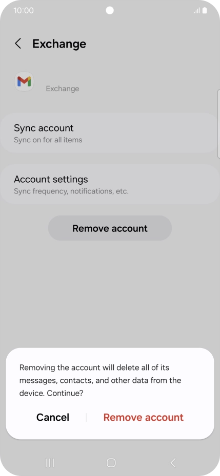 Press Remove account.