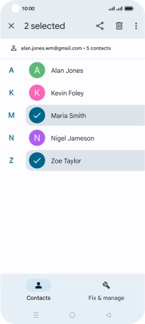 Press the menu icon.