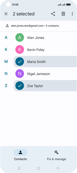 Press the menu icon.