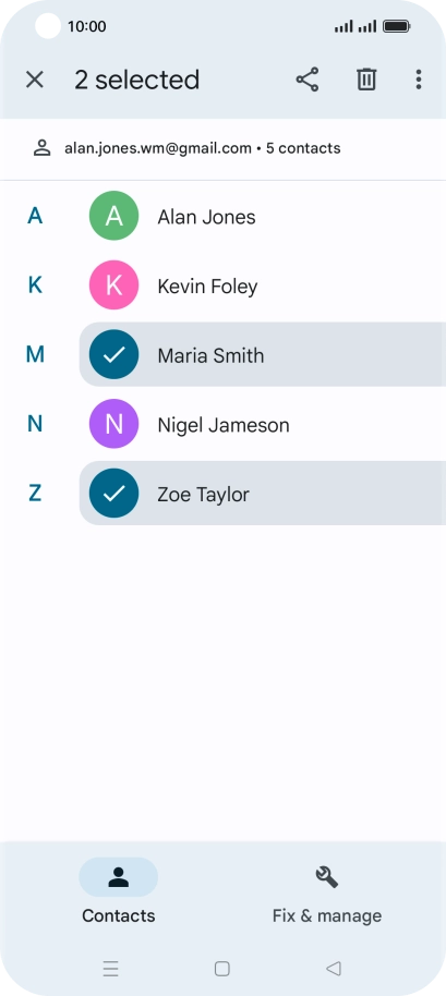 Press the menu icon.