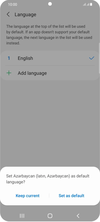 To select the new language as the default phone language, press Set as default. To select the new language as the default phone language, press Set as default.