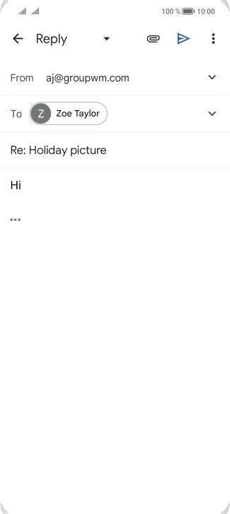 Write the required text and press the send icon.