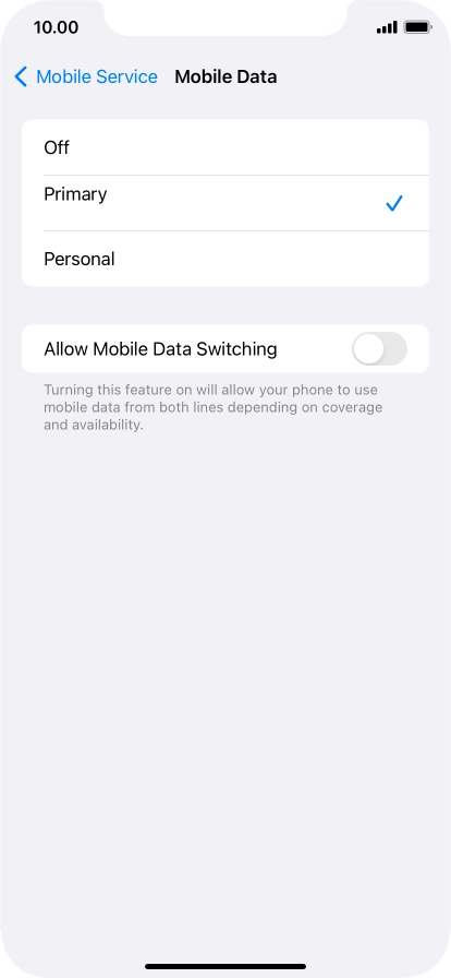 Press the required price plan.
