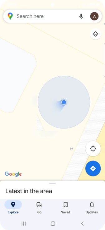 Press the search field and key in the required destination.