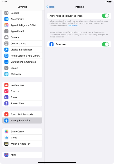 Press the indicator next to 