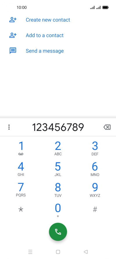 Key in the required number and press the call icon.