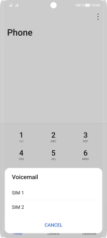 Press the required SIM and follow the instructions to listen to your messages.
