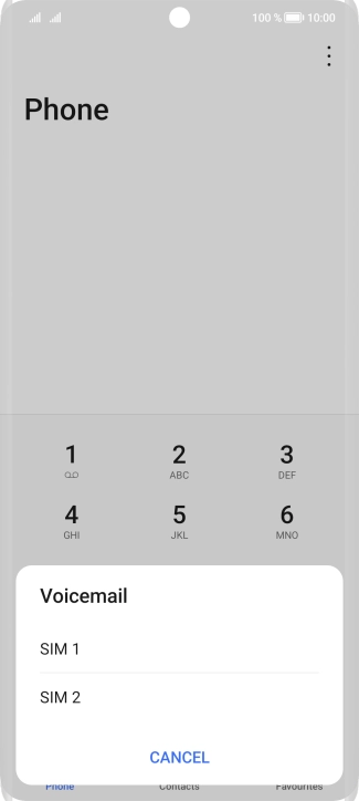 Press the required SIM and follow the instructions to listen to your messages.