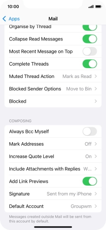 Press Default Account.