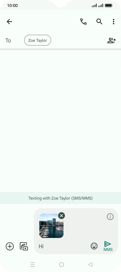 Press the send icon when you've finished your picture message. Press the send icon when you've finished your picture message.