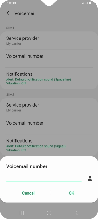 Key in +447836121121 and press OK.