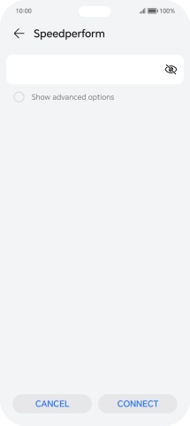 Key in the password for the Wi-Fi network and press CONNECT.