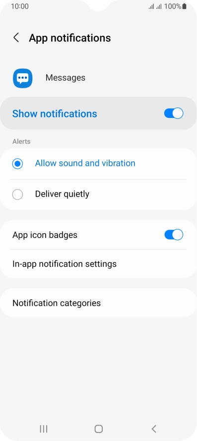 Press Notification categories.
