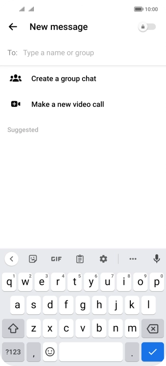 Press the search field.