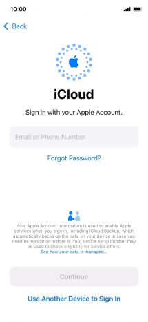 Press Email or Phone Number and key in the username for your Apple ID.