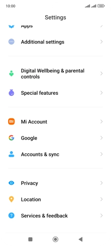 Press Accounts & sync. Press Accounts & sync.